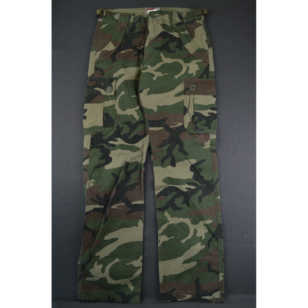 All-Son Mens Multicolor Cargo Pants Camouflage Slim Fit Straight Leg Size 32